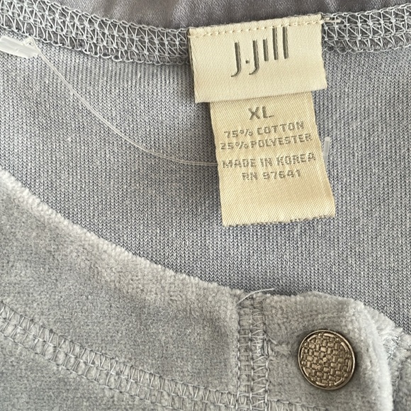 J Jill Light Blue Velvet Shirt With Unique Silver Buttons - Picture 5 of 5